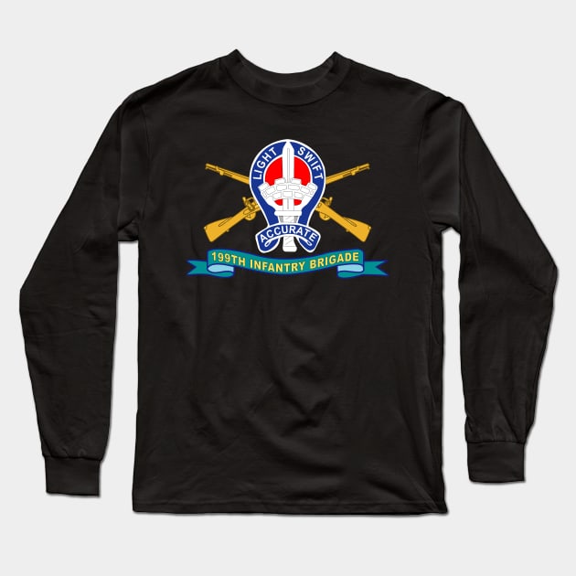 199th Infantry Brigade w Br - DUI - Ribbon X 300 Long Sleeve T-Shirt by twix123844